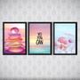 Imagem de Kit 3 Quadros Zen Praia Candy Colors 33x24cm