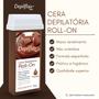 Imagem de Kit 3 Refil Cera Depilatoria Corporal Profissional Depilação Roll On Depilflax Chocolate 100g