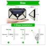 Imagem de Kit 3 Refletor Luminária Solar 100 Leds Arandela Parede Resistente Chuva Sensor Noturno Automatico Sensor Movimento