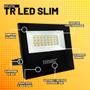 Imagem de Kit 3 Refletores LED Taschibra TR 30 Slim Preto + Sensor de Movimento com Fotocélula Qualitronix QA26M