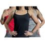 Imagem de kit 3 regata feminina  blusinha de alcinha feminina viscolaycra lisa 