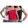 Imagem de kit 3 regata feminina  blusinha de alcinha feminina viscolaycra lisa 