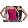 Imagem de kit 3 regata feminina  blusinha de alcinha feminina viscolaycra lisa 