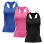 Imagem de Kit 3 Regatas Nadador Feminina Good Look Dry Fit Proteção Solar UV Fitness Academia Treino Blusinha Confortável