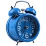 Imagem de Kit 3 Relógios Despertadores Vintage Azul Analógico com Alarme Barulhento