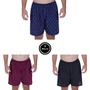 Imagem de Kit 3 Samba Canção Masculino Estampada Short de Dormir - KIT 3 SAMBA CANÇÃO VINHO PRETO MARINHO