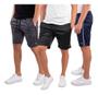 Imagem de Kit 3 Short Bermuda  Masculina Helanca Treino Academia