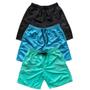 Imagem de Kit 3 Short Bermuda Moda Praia Tactel Liso Masculino