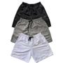 Imagem de Kit 3 Short Bermuda Moda Praia Tactel Liso Masculino Verão Básico Simples