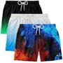 Imagem de kit 3 Short de Banho Masculino de Praia Estampado Surf Boardshort Moda Esportiva