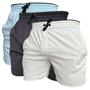 Imagem de Kit 3 Short de Elastano Dry fit Bermuda Academia