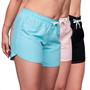 Imagem de Kit 3 Short Feminino Tactel Moda Verão Praia Piscina Blogueirinha Leve