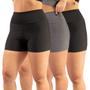 Imagem de Kit 3 Short Fitness Feminino Curto Cintura Alta Reforçado