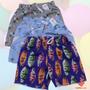 Imagem de Kit 3 Shorts Infantil Masculino e Feminino Verão Com Bolso Traseiro Para Praia Clube Academia do 1 aos 3 anos