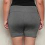 Imagem de Kit 3 Shorts Legging Plus Size Liso Cintura Alta Feminino Fitness Academia yoga Caminhada