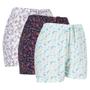 Imagem de Kit 3 Shorts Liganete Estampado Feminino Cós Elástico Verão