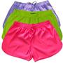 Imagem de Kit 3 Shorts Tactel Feminino Plus Size Tamanho Extra Grande Diversas Cores