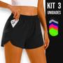 Imagem de Kit 3 Shorts TACTEL Femininos Bolsos Academia Corrida Praia Yoga Bermuda 662