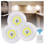 Imagem de Kit 3 Spot Lampadas Luminaria Led Controle Sem Fio Remoto