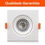 Imagem de Kit 3 Spot Led Quadrado Redondo Direcionável Embutir Cob 7w