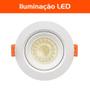 Imagem de Kit 3 Spot Led Quadrado Redondo Embutir Direcionável Cob 3w