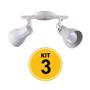 Imagem de Kit 3 Spot Trilho Octa Plus Branco 2xE27 - Startec