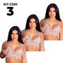 Imagem de Kit 3 Sutiãs de Amamentação Cotton  Confortável Prático Fecho Fácil Maternidade
