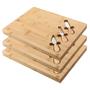 Imagem de Kit 3 Tabuas De Frios Carnes Bambu Resistente Kit Facas e Garfos