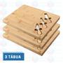 Imagem de Kit 3 Tabuas De Frios Carnes Bambu Resistente Kit Facas e Garfos