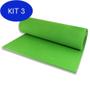Imagem de Kit 3 Tapete Yoga Pilates - Yoga Mat 1,80X0,55M - Verde Am