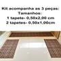 Imagem de Kit 3 Tapetes Para Cozinha Sala Fácil Limpeza Design Geométrico