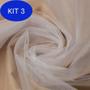 Imagem de Kit 3 Tecido Tule Francês Cristal Brilho 3 X 3 Metros