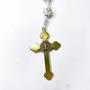 Imagem de Kit 3 terço religioso crucifixo Nossa Senhora Aparecida São Cristóvão dourado devoção