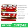 Imagem de Kit 3 Toalhas De Mesa Estampas De Natal P/ Mesa C/6 Cadeiras