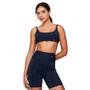 Imagem de Kit 3 Tops Faixa Preto/Azul/Rose Academia Praia Yoga