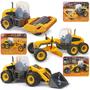 Imagem de Kit 3 Tratores Escavadeira Miniatura Brinquedo Infantil Grandes 50cm