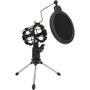 Imagem de Kit 3 Tripé Com Pop Filter Suporte Pedestal Pequeno De Mesa