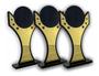 Imagem de Kit 3 Troféus Universal Acrílico Dourado/ Ps Preto Estrelas