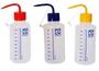 Imagem de Kit 3 Un Pissetas 250ml Graduadas Em Pe C/3 Tampas Coloridas: Amarelo, Azul e Vermelho