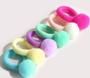 Imagem de Kit 3 unidades de fecho com 4 mini elástico rabico infantil colorido com pompom