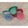 Imagem de Kit 3 unidades de fecho com 4 mini elástico rabico infantil colorido com pompom fofo