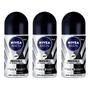 Imagem de Kit 3 Unidades Desodorante Roll On Nivea Men Black & White Invisible 50ml