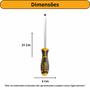 Imagem de Kit 3 unidades - ingco chave de fenda com tampa de impacto 1/4 x 4 pol.