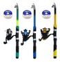 Imagem de Kit 3 Varas De Pesca Com Molinete Ultra Light Cores Diversas