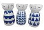 Imagem de Kit 3 Vasinhos Chinêses Decorativos P/ Suculenta - Vaso Azul