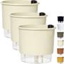 Imagem de Kit 3 Vaso Raiz Auto Irrigável 21x18cm N4 Autoirrigável Grande Plantas Flores Temperos Horta