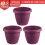 Imagem de Kit 3 Vasos de Flor Plástico GG s/Prato 19,6 Litros Moderno Decorativo