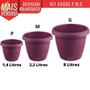 Imagem de Kit 3 Vasos de Flor Plástico Tam P,M,G s/Prato Moderno Decorativo