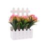 Imagem de KIT 3 Vasos Decorativos de Plastico 15cm com Flor - BRANCO