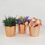 Imagem de Kit 3 Vasos Decorativos Para Flores - Cobre Rosé Gold 10cm